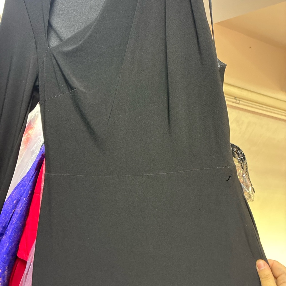 Betsy & Adam Black One-Shoulder Long Sleeve Sheath Dress Size 6 NWT - Picture 9 of 9